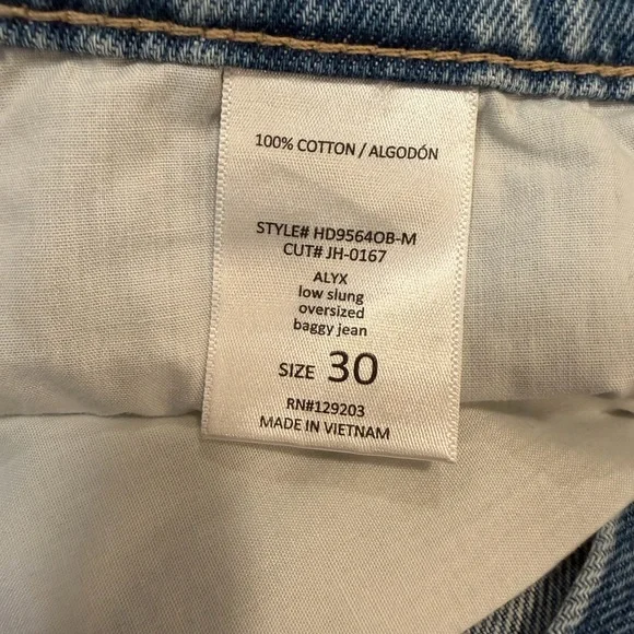 Hidden Baggy Jeans Size 30 Medium Wash High Rise Distressed Cuffed Hem NEW - Picture 12 of 14